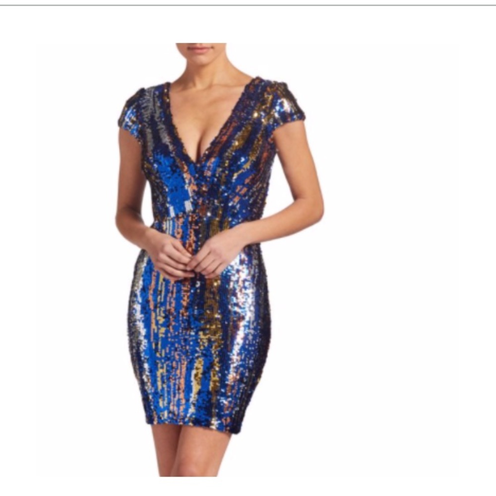 Dress the population Zoe sequin dress BLUE